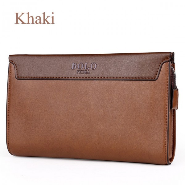 FEIDIKABOLO Brand Zipper Men Wallets Stitching Leather Clutch Wallet Male Purses Large Capacity Men's Wallets Portefeuille Homme