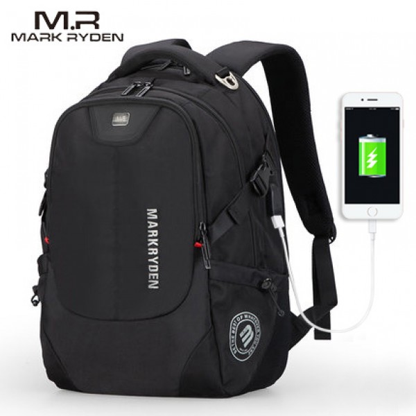 Mark Ryden Men Backpack Waterproof Multifunction USB Recharging  15.6inch Laptop Man Bag